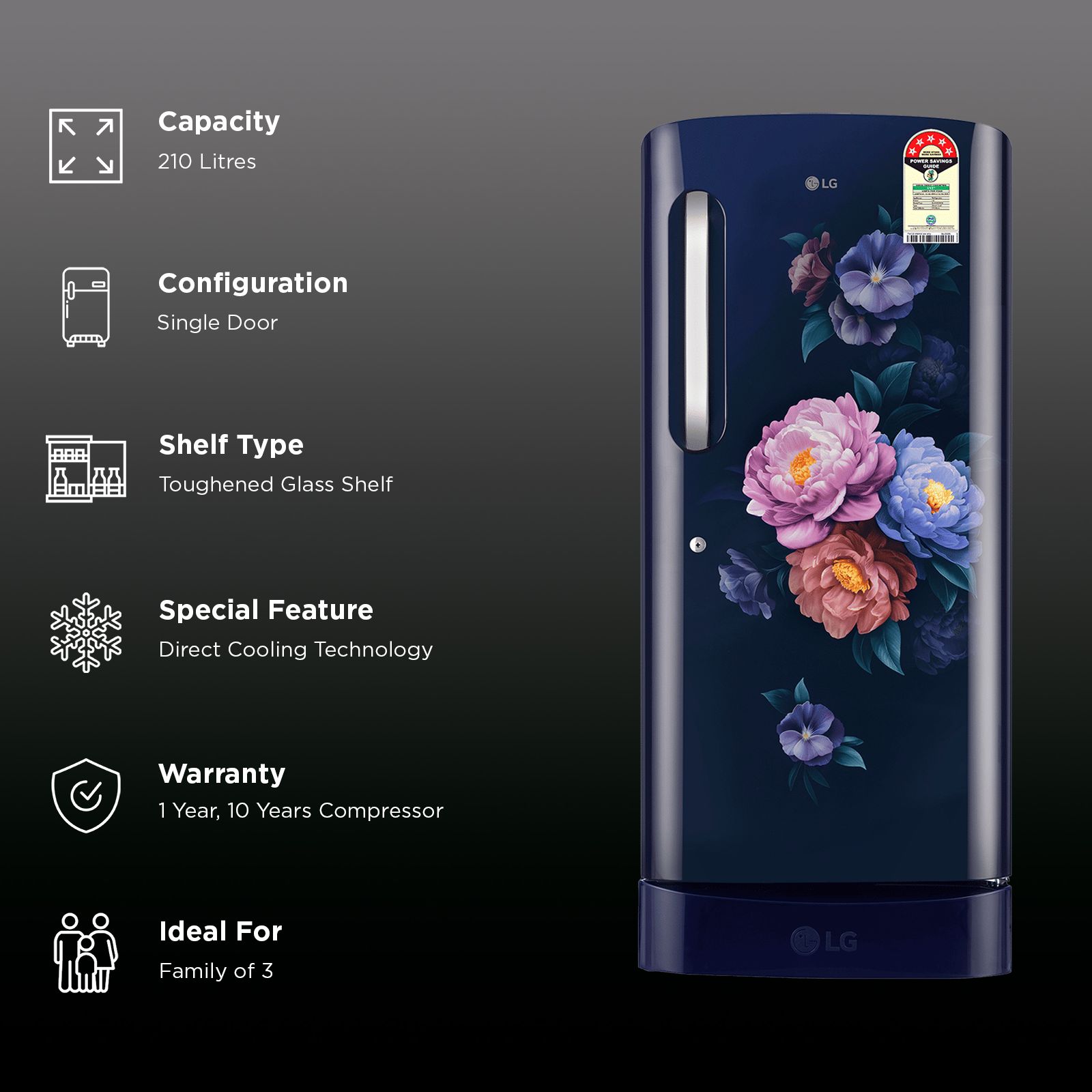 Buy LG 210 Litres 5 Star Direct Cool Single Door Refrigerator with